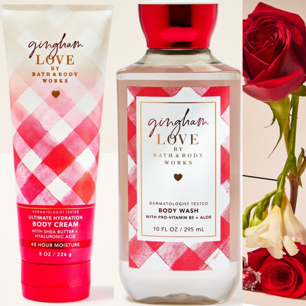 Bath & Body Works Gingham Love Body Cream & Body Wash Set NEW